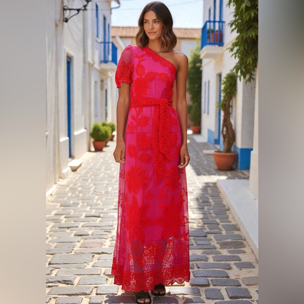 Farm Rio Guipuire Bicolor Maxi Dress, L